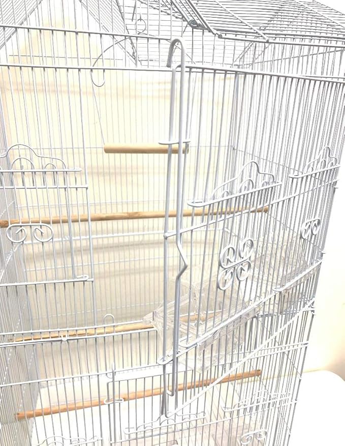 Large Double Roof Top Flight Bird Cage for Cockatiels Sun Parakeets Green Cheek Conures Aviary Budgie Finch Lovebird Canary Pet Bird Travel Cage