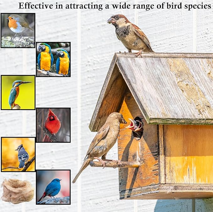 Natural Mixing Bird Nesting Materials,4 Kinds of Material Professional Ratio Matching Nesting Material Pads for Bird,Bird Nesting Material for Budgie,Parrot,Finche,Canaries,Other Birds（2.8oz/80g）