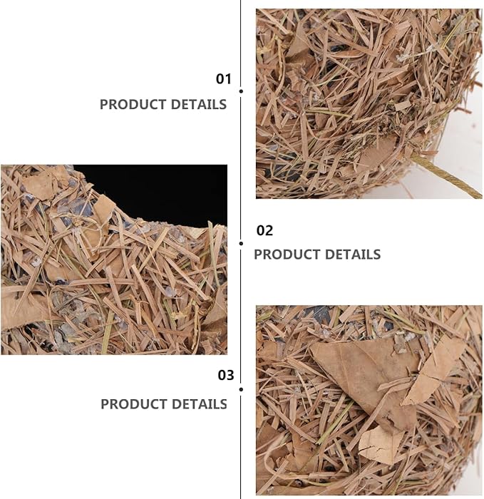 BESPORTBLE Hanging Straw Bird Nest, Outdoor Decorative Birdhouse for Garden, Micro Landscape Adornment, Safe Shelter for Birds, Coffee, 3.93 X 3.93 X 3.54 Inches