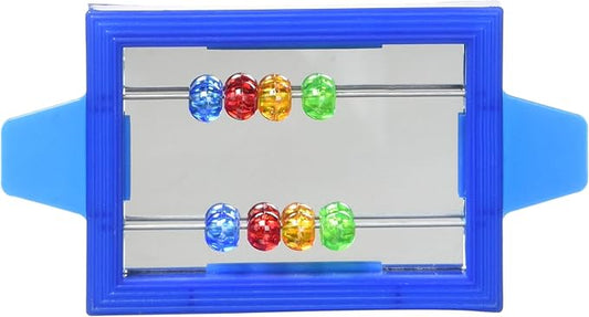 Prevue Pet Products Birdie Basics Clip-On Mirror with Beads - Bird Toy for Parakeets, Cockatiels, Conures, Budgies, and Small to Medium Birds, Hanging Cage Accessories for Visual Engagement and Play