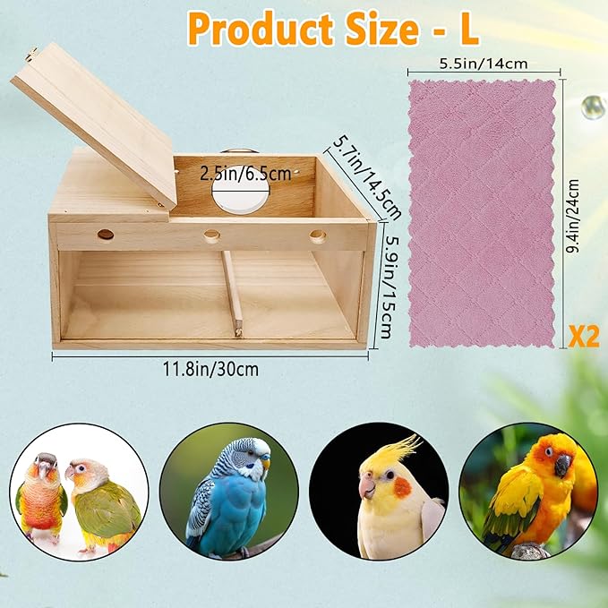 kathson Parakeet Nesting Box,Transparent Parrots Breeding Mating Boxes Nest House,Bird Cage Nesting Box for Cockatiel,Budgie,Lovebirds,Conure,Finch,Canary,L