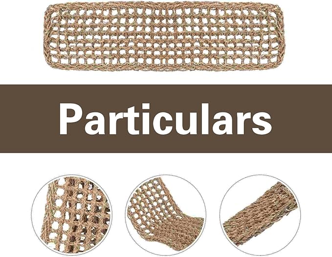 20.5 x 7.9 Inches Bird Seagrass Mat, Natural Seagrass Woven Bird Net Hammock Mat, Cage Accessories, Climbing Rope Ladder Chew Toys for Parrots Cockatoos Lovebird Cockatiel Budgie Hamster Parakeet