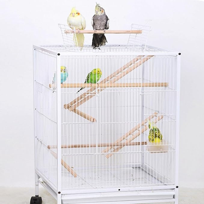 2pcs Birdie Basics Wooden Ladder for Bird Cage Climbing Ladder Toy for Parakeets Parrots Cockatoo (6 Step & 8 Step)
