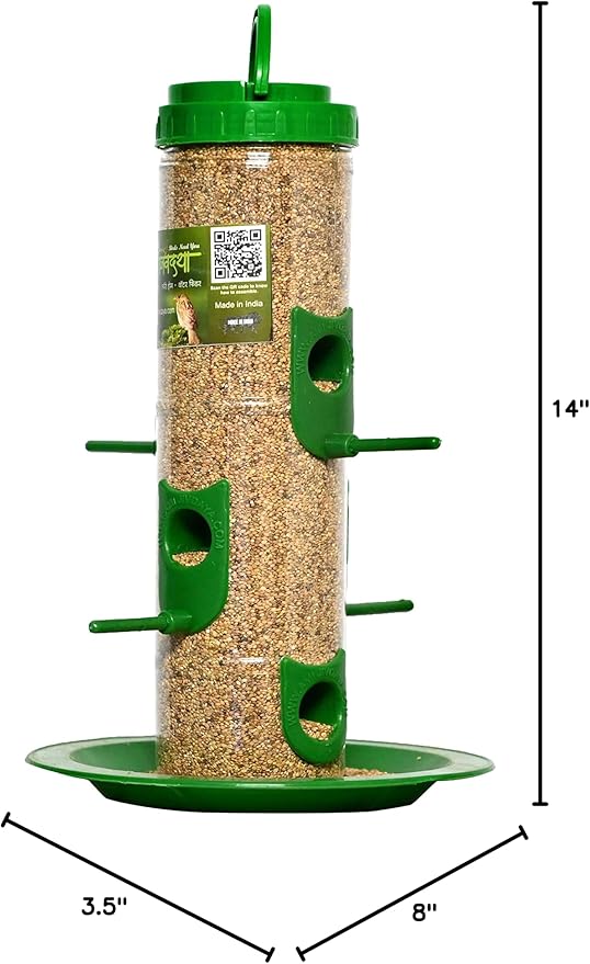 Bird Feeder for Bird Food Large 2 Piece_Green