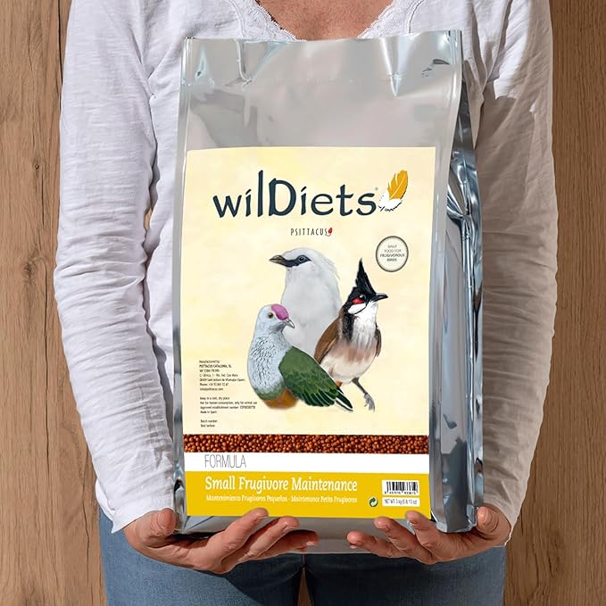 Psittacus Small Frugivore Maintenance 6.6 lb | Low-Iron Breeding Pellet Diet for Small Sized Fruit Eating Softbills | Premium Food for Birds, 100% no-GMO