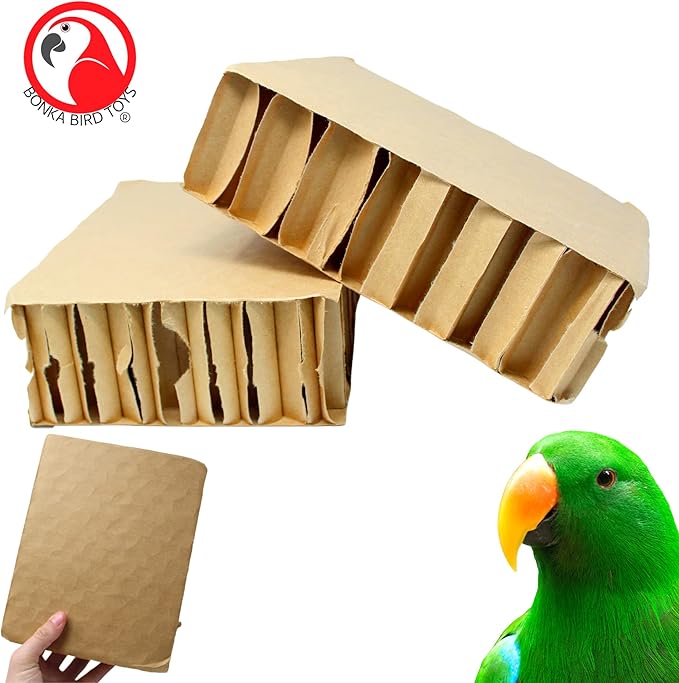 Bonka Bird Toys 2291 Pk2 Jumbo 9.25" Cardboard Blocks Parrot Foot Talon Cage Toy, Amazon, African Grey, Conure, and Similar