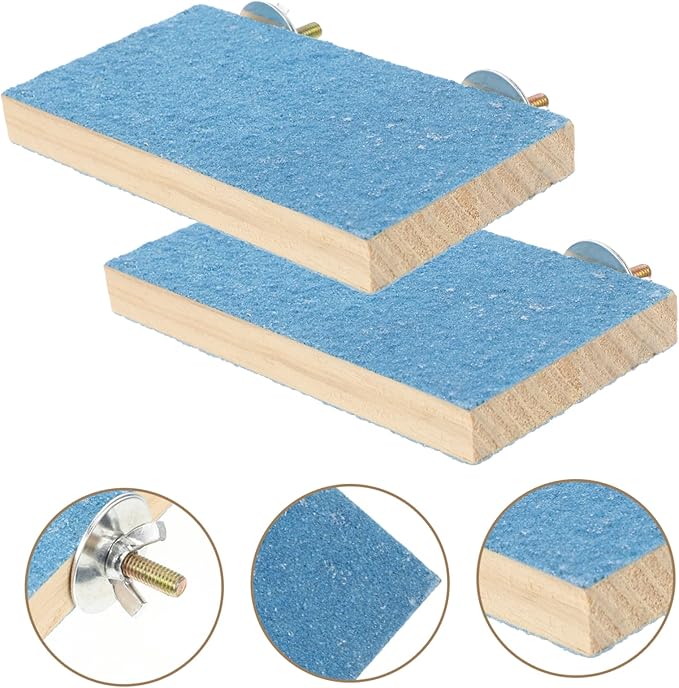 2pcs Interesting Parrot Stand Wear-Resistant Bird Platform for Cages Rectangular Shape and for Play for Parakeets and Other Small Birds Random Color