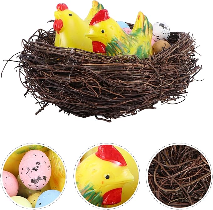 Yardwe Lovely Easter Simulation Eggs for Spring Decorations Bird Nest Eggs for Home Party and Holiday Ornamentation for Easter Celebrations
