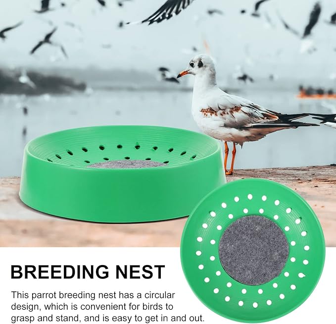 Mipcase Bird Breeding Nesting Bowl with Washable Pad 8.85 Inch for Pigeon Quail Dove Egg Hatching and Birdcage Accessories