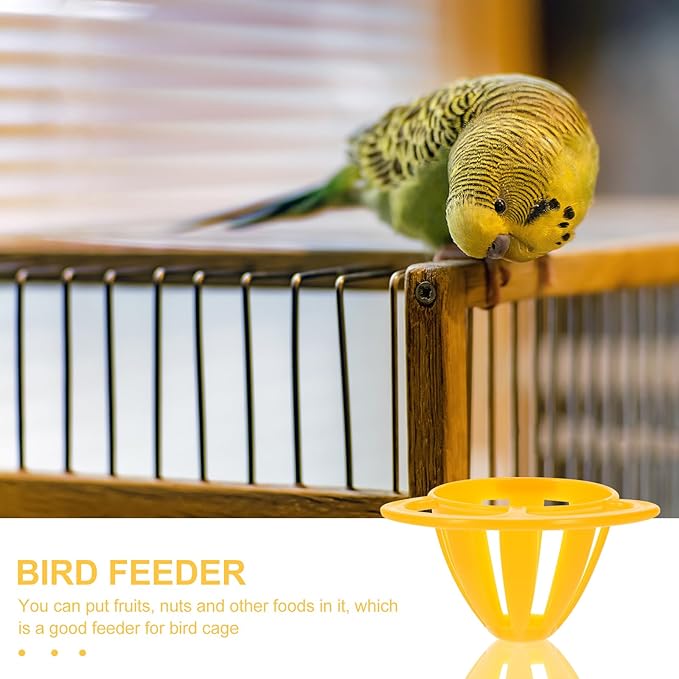 Parrot Cage Food Feeder Small Bird Vegetable Fruit Basket Durable Plastic Feeding Holder Easy Install for Parakeets Cockatiels
