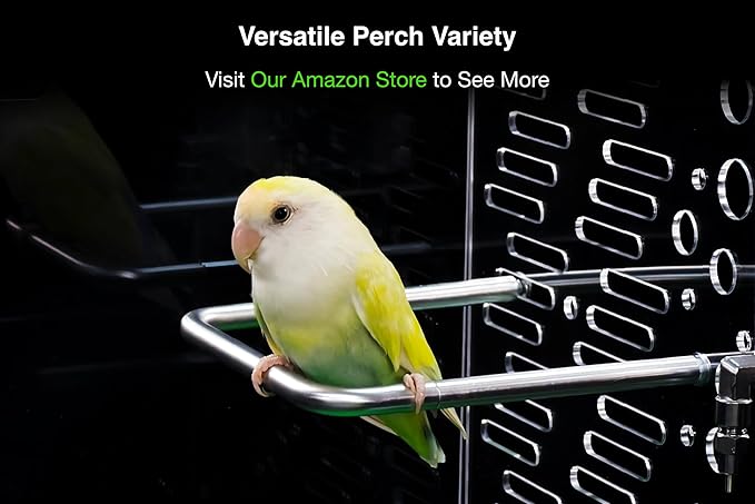 GuineaLoft™ Accessories Pack – Bend Pipe Perch, Beam Perch & Feeder – Compatible with Model-ET Cage - Visit The Guinea Loft Store