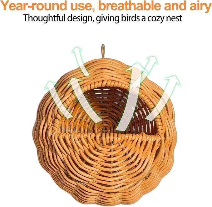 Bird Nest, Warm Bird Bed for Cage Parrot Nesting House Hanging Parakeet Cage Accessories for Lovebird, Canary, Budgie, Finch, Hamster (G-Hole Style)