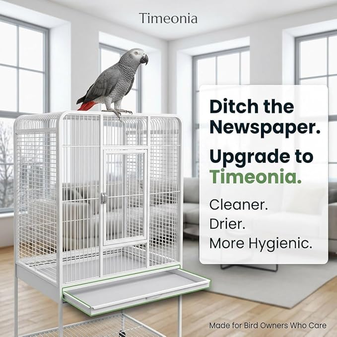 XL Bird Cage Liners 23.6" x 35.4" (20 Pack = 40 Weeks) - 7-Layer Bamboo Charcoal Pads for Macaw & Parrots - Odor & Dander Control - Quick Cleanup Paper Alternative at $0.15/Day