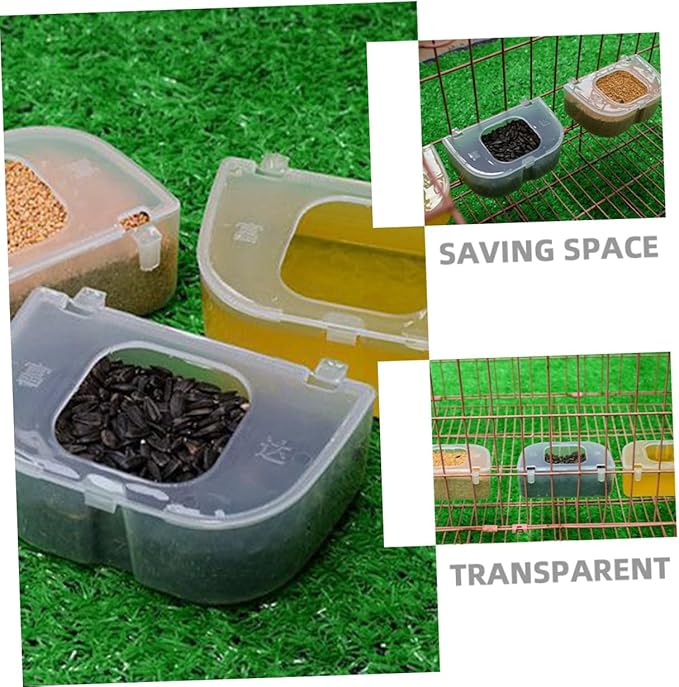 2Pcs Hanging Quail Feeder Transparent Pigeon Supplies with No Waste Design Easy to Clean Bird Cage Feeder for Quail and Pigeons for Bird Lovers