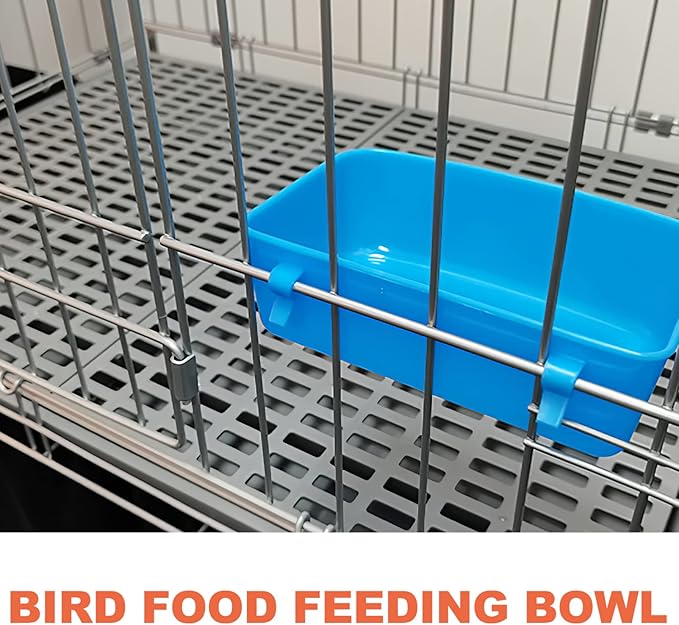 3pcs Bird Feeding Dish Cups Parrot Food Feeder Bowl Water Feeding Plate Bird Cage Accessories for Parakeet African Greys Conure Cockatiels Lovebird Budgie Chinchi