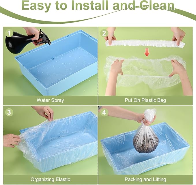 M METERXITY 50-Pcs Disposable Cage Liners, Clear Plastic Universal Toilet Film for Bunny Guinea Pig Bird Hamster Small Animals, Quick Cleanup Cage Liner Bag Tray Accessories(28" x 20")