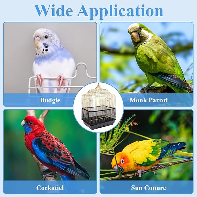 2 Pcs Bird Cage Seed Catcher, Elasticity Bird Cage Cover Seed Catcher Guard Birdscage Net Skirt Netting for Parrot Parakeet, Black