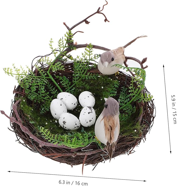 1 Set Easter Rattan Nest Arts and Crafts for Birds nest for Crafts Handmade Natural Decorative Child Household cage