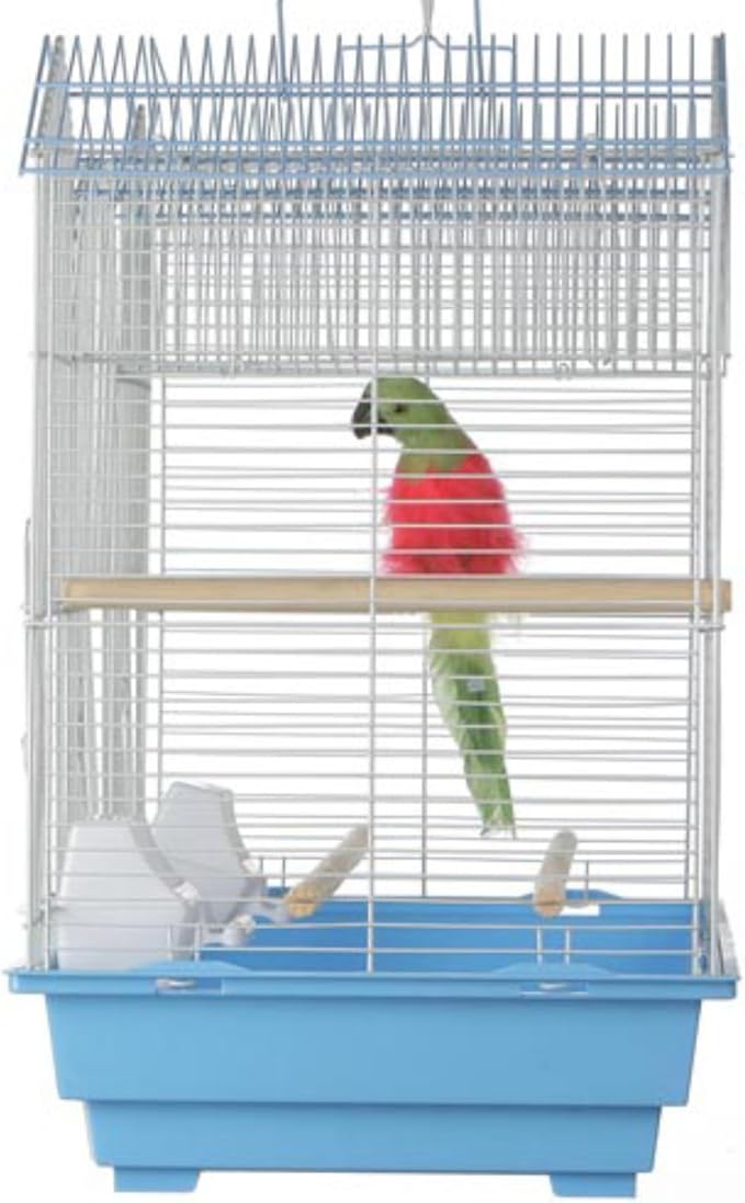Prevue Hendryx Triple Roof Cockatiel Cage, Blue and White