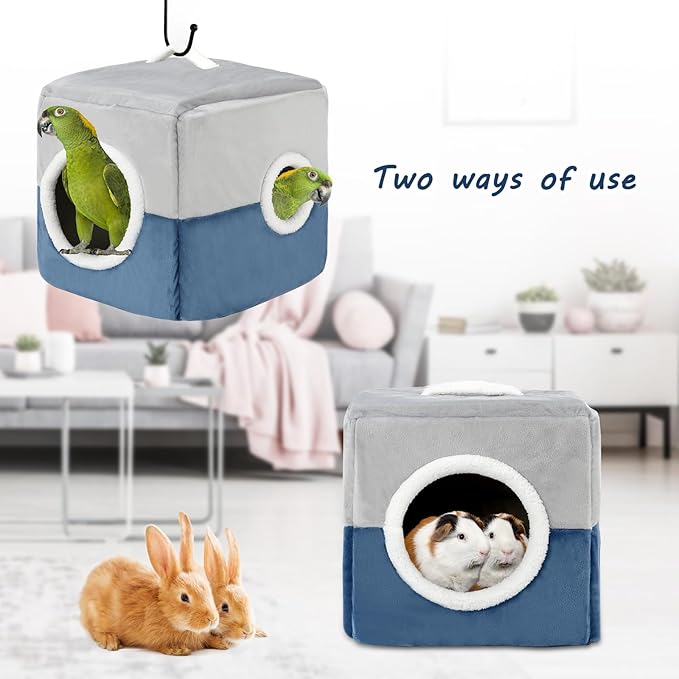 Large Winter Bird Nest House, Warm Comfortable Bird Nest for Cage Hanging Birds House Cage Hideaway Cave Bed for Amazon Parrots African Grey Cockatoos Macaws