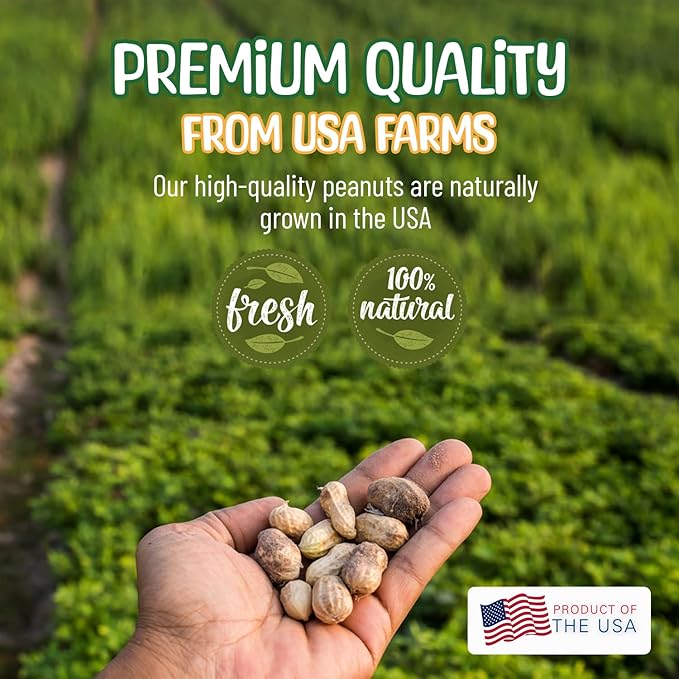 Sneaky Mango Raw Peanuts in Shell - 8 Pounds – All-Natural Food for Squirrels, Deer, Birds, and Other Wildlife Animals – Grown in the USA for Healthy Nutrition