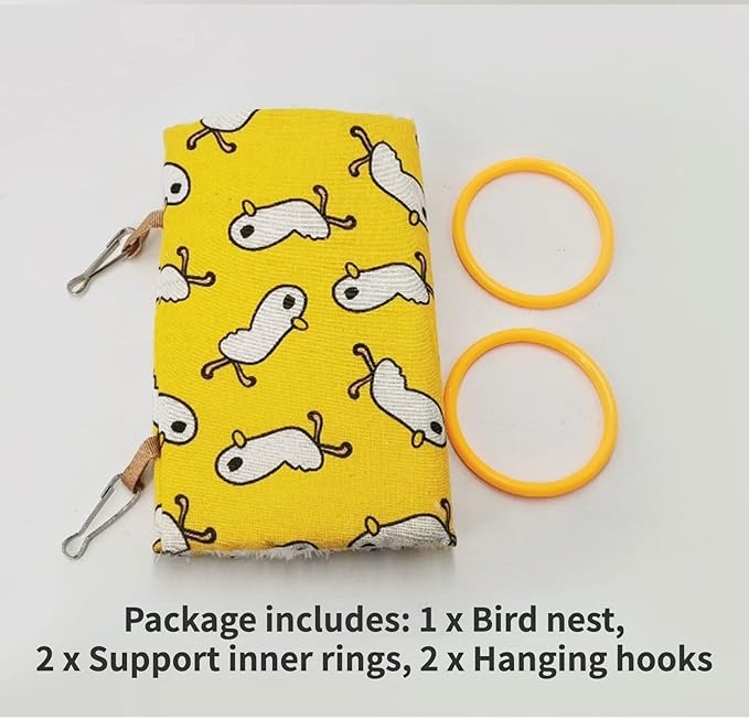 Bird Nest House Hut Hammock, Winter Warm Nest, Snuggle Bird Hammock Hanging Happy Hut Bird Parrot Hideaway Cage Toy for Parrot Budgies Parakeet Cockatiels Conure Lovebird Finch (Large, Dark Blue)
