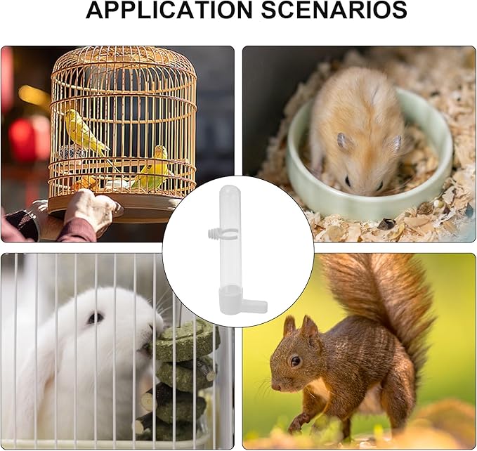 TEHAUX Bird Feeding Cup Portable Water Dispenser for Parrots and Small Animals Removable Easy to Clean Hanging Feeder Suitable for Hamsters Rabbits Mice
