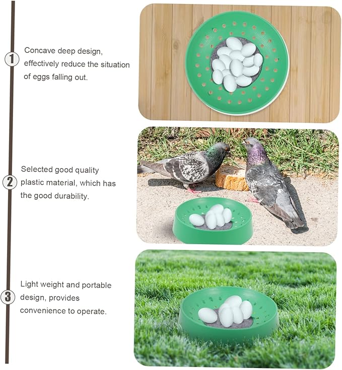 3pcs Pigeon Nest Basin Plastic Bird Breeding Supply for Comfortable Incubation Breathable Design for Pigeons and Birds