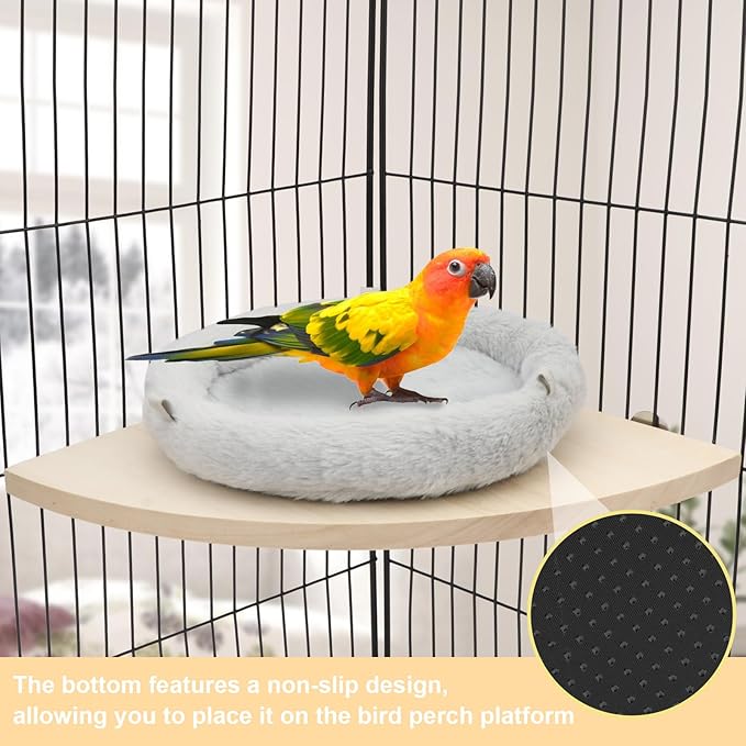 Wontee Bird Nest Bed Parrot Hanging Hammock Swing for Budgies Parakeets Lovebirds Caique Senegal Cockatiels Conures (M)