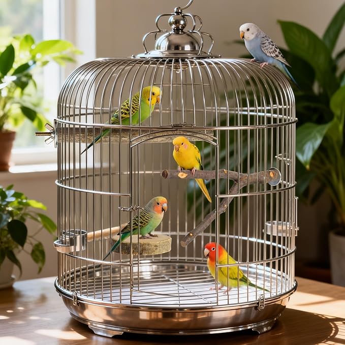 8 Pack 9 Inch Natural Wood Bird Perches, Parrot Perch Stand Bird Cage Accessories for Budgerigar Cockatiels, Conures, Lovebirds (L)