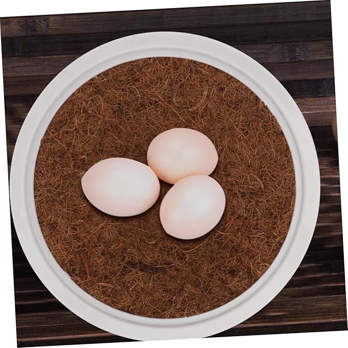 balacoo 4 Sets Pigeon nest Egg nest Straw Birds Pigeon Supplies Bird cage Accessories White Plastic Eggs Pigeon breeding Parakeet Bird cage Pigeon Nest Supply Bowl mat homing Pigeon Coir