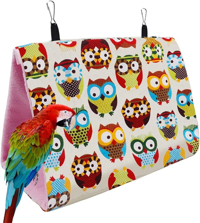 Bird Nest House Bed Parrot Habitat Cave Hanging Tent Weight-Bearing Parrot Hut House for Parrots Budgies Parakeet (Large)