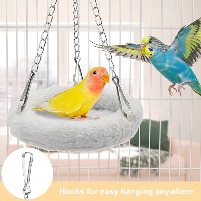 Wontee Bird Nest Bed Parrot Hanging Hammock Swing for Budgies Parakeets Lovebirds Caique Senegal Cockatiels Conures (S)