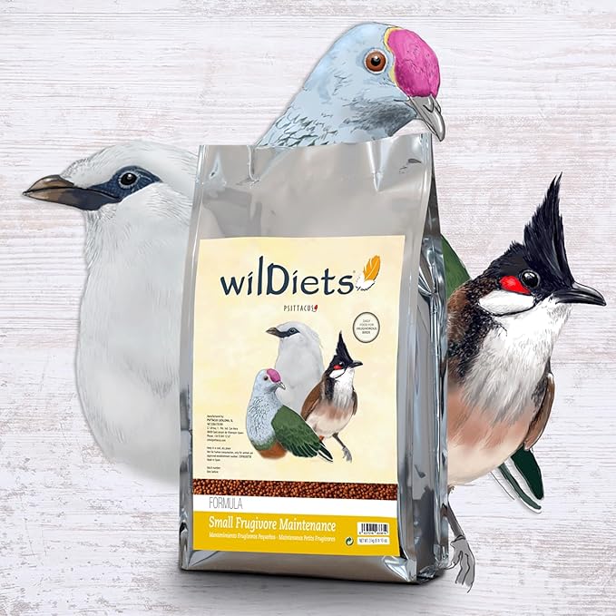 Psittacus Small Frugivore Maintenance 6.6 lb | Low-Iron Breeding Pellet Diet for Small Sized Fruit Eating Softbills | Premium Food for Birds, 100% no-GMO