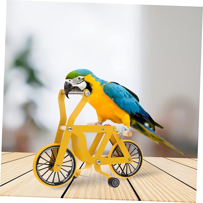 Parrot Bike Toy Educational Bird Training Toy for Intelligence Development and Exercise Bright Color Compact Size Easy Storage for Pet Birds