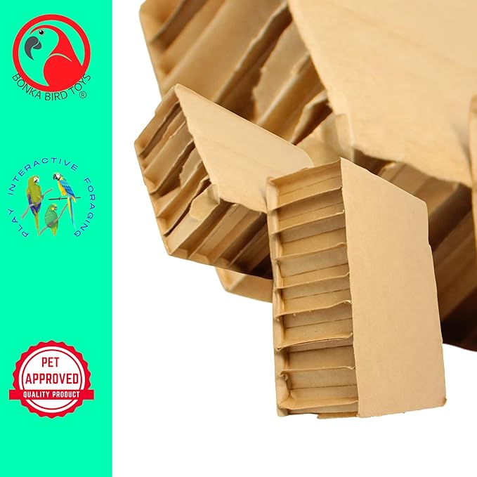 Bonka Bird Toys 2292 - Pack of 2 Jumbo 8-Inch Cardboard Blocks - Foot Talon Craft Part for Chew Treats - Ideal for Amazon, African Grey, Conures