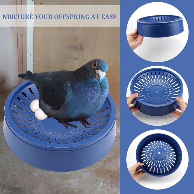 10 Pcs Plastic Pigeon Nest Bird Nest Bowls Pigeon Nest Bowl Breeding Hatching Nest for Pigeons Quails Breeding Hatching (Blue1)