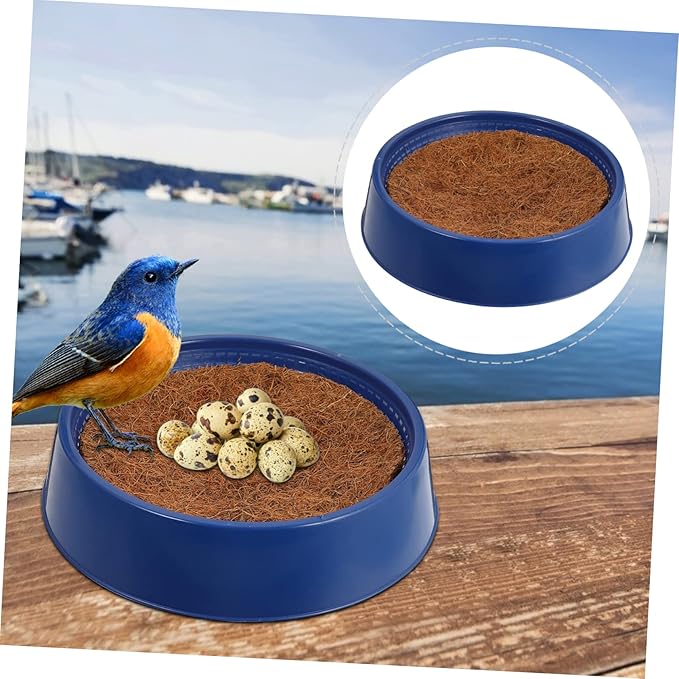 BESPORTBLE Plastic Bird Nesting Bowl with Pads for Pigeons and Quails Durable Air Permeable Breeding Nest for Comfortable Relaxation and Hatching Environment