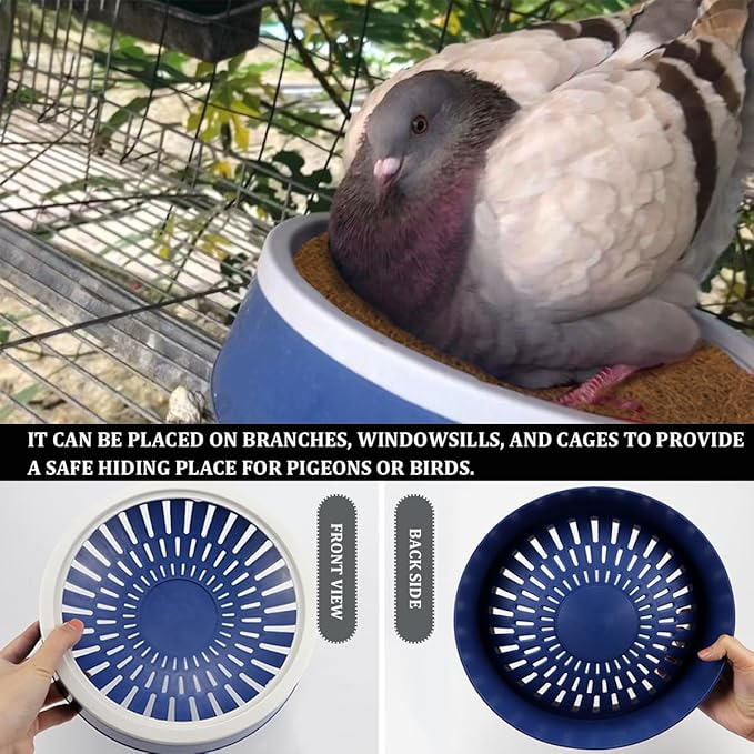 5 Pcs Pigeon Nest Bird Nest Bowls Nest for Pigeons Breeding Hatching (White Side+ Pad), Random
