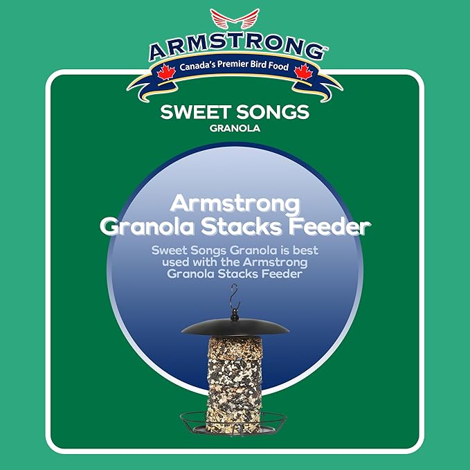 Armstrong Wild Bird Food Royal Jubilee Sweet Songs Granola Stack, 7.05oz – High-Energy Treat with Black Oil Sunflower, Safflower & Nyjer Seeds - Ideal for Granola Stack Feeders