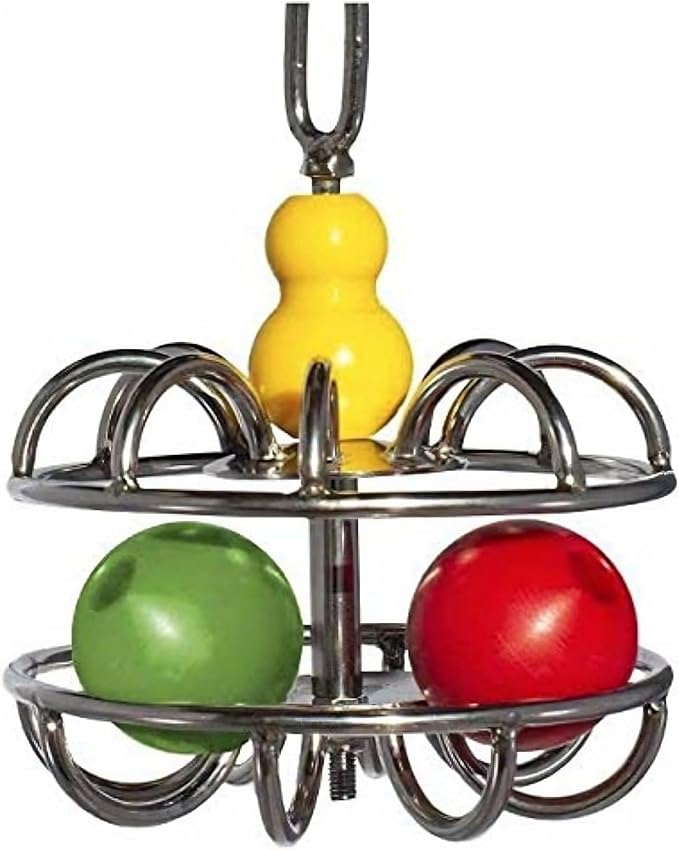Bird Toys for Large Birds (Impossiball) Stainless Steel Foraging Treat Dispenser for Macaws, Cockatoos, Parakeets & Parrots | Durable Cage Accessory for Enrichment & Mental Stimulation