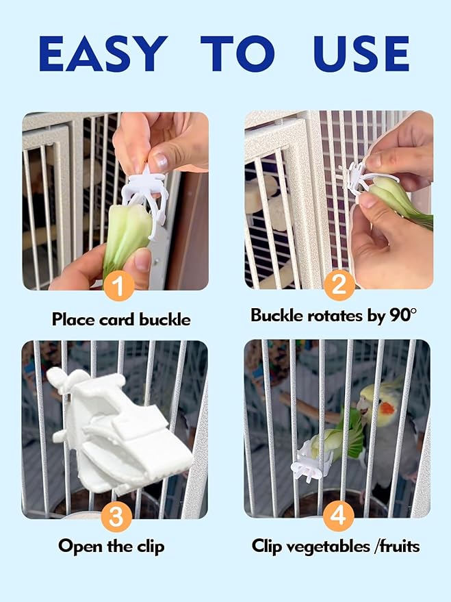 2 Pcs Ceramic Bird Food Bowl Hanging Parrot Food Bowl Pet Bird Bowls Birds Cage Holder for Budgie Finches Lovebirds Parakeet Cockatiels (White)