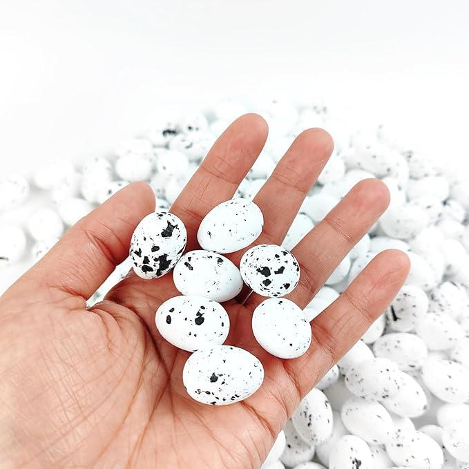GXXMEI 24PCS/Set Small Faux Bird Nest with Eggs for Crafts, Artificial Rattan Birds Nest for Easter Wedding Home Party Christmas Tree Decoration (8pcs Mixed Small Size Nest, 16pcs Eggs)
