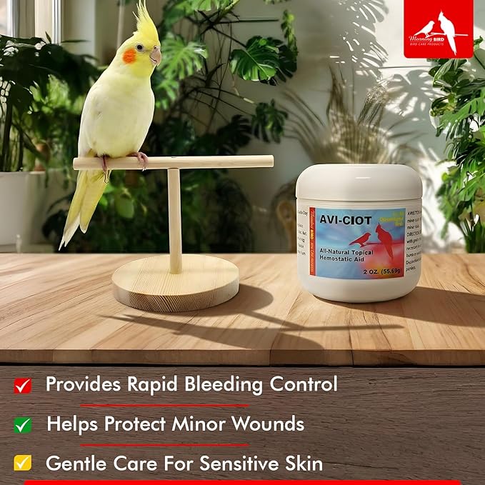 Morning Bird AVI-Clot 2 oz – Fast Bleeding Control for Cuts, Quick-Stop Powder for Dogs, Small Pets & Over-Trimmed Nails, Blood-Clotting Powder for Wound Healing