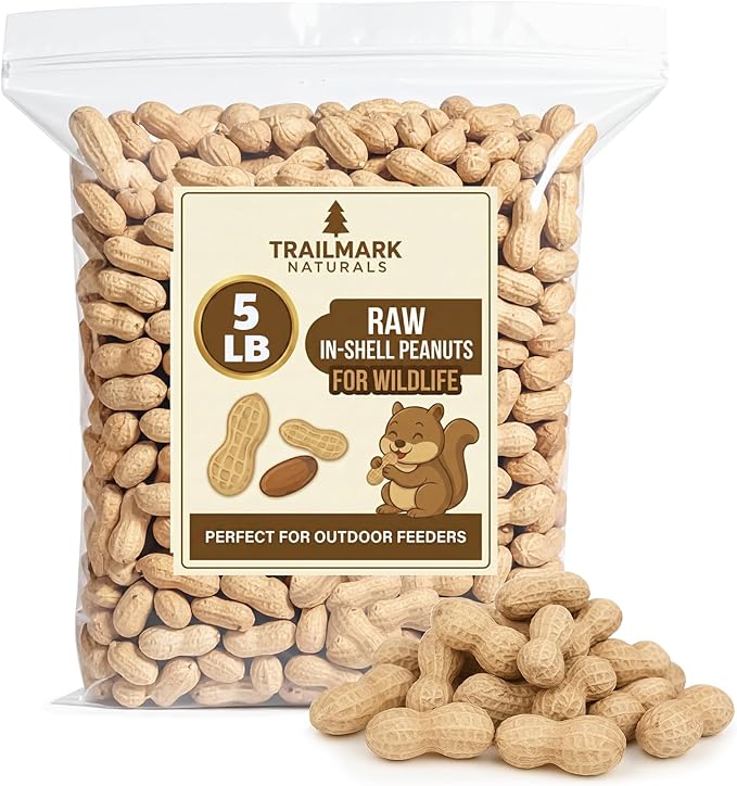 5 LB - Raw Peanuts For Squirrels, Raw In Shell Peanuts For Birds and Wildlife- Squirrel Food, Wild Bird Seed - Grown in The USA