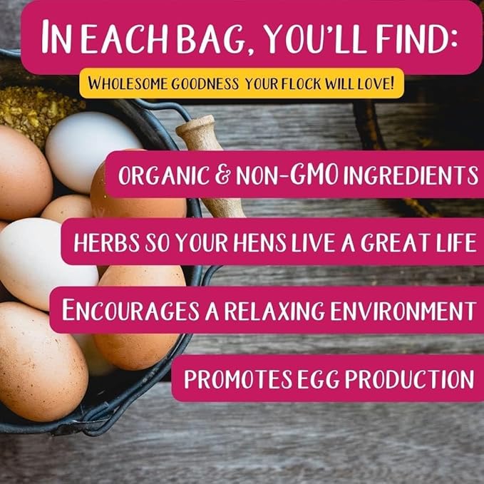 Pampered Chicken Mama Happy Tummy Nesting Herbs for Pet Chickens (5 Ounces) - All-Natural Backyard Chicken Feed Supplies for Hen Nest Boxes