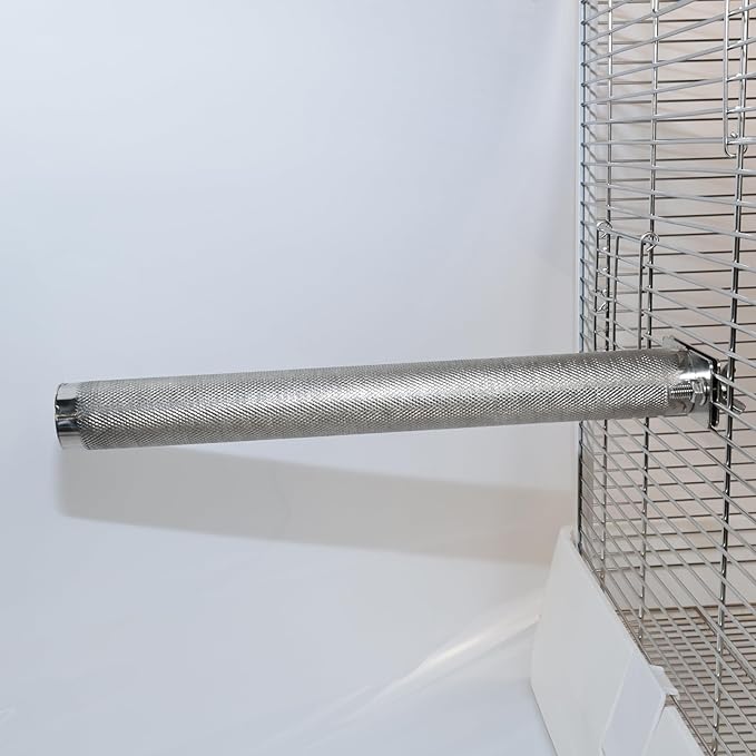 AOTU Large Bird Perch Stainless Steel Parrot Perches Bird Stand for Cage Durable Beak & Claw Trimming Grinding Perch for Birds Parrot Cage Accessory (L: 11.8" x 1.2")