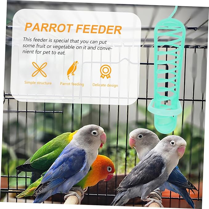 Kisangel Parakeet Millet Spray Holder, Plastic Food Holder Parrot Treat Sticks Feeder for Parakeet Treat Millet Feeding Basket