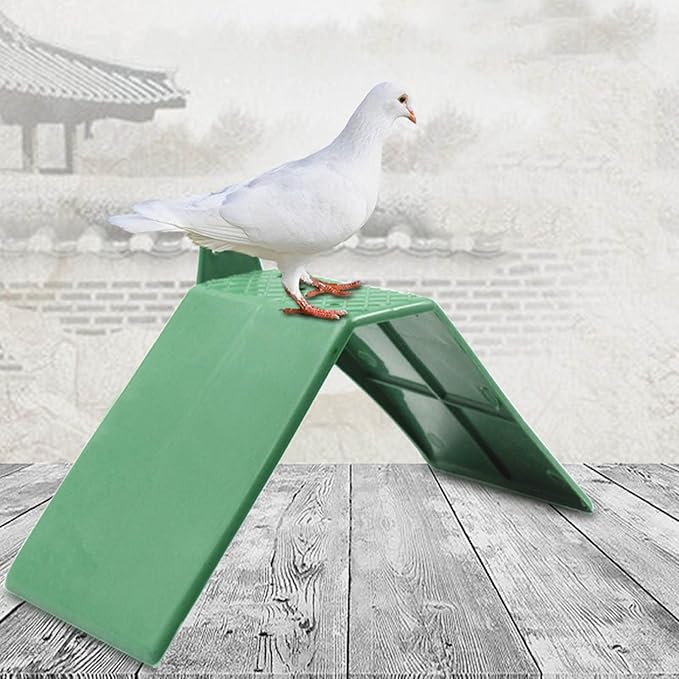 plplaaoo 10PCS Plastic Dove Rest Stand – Anti Skid & Heat Resistant Pigeon Perch for Racing Birds – Green Roost Holder for Bird Cages, Doves, and Parrots