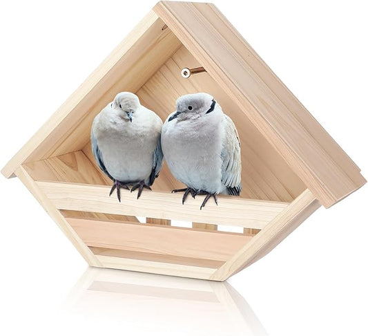 DoubleFill Cedar Dove Nesting Box Dove House Nest for Bird Pigeon Outside Doves Nesting and Roosting Platform Garden Decoration